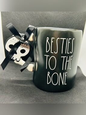 Besties To The Bone Rae DunnBlack Ceramic Mug